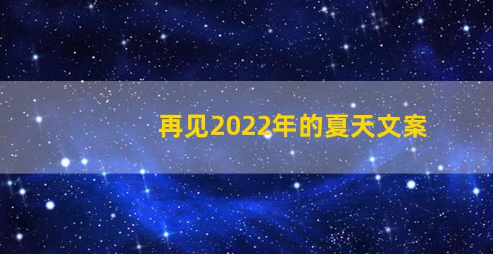 再见2022年的夏天文案